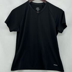 Patagonia Capilene Base Layer Top Womens Medium Short Sleeve Black GORPcore Snow